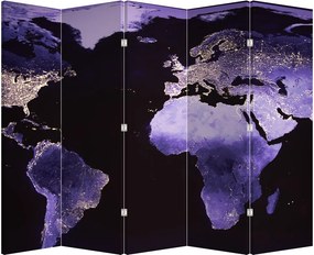 Paraván - Zem z vesmíru (210x170 cm)