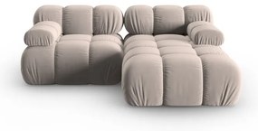 Svetlohnedá zamatová modulárna rohová pohovka (pravý roh) Bellis – Micadoni