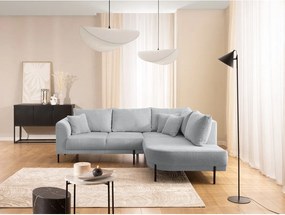 Svetlosivá ženilková rohová pohovka (pravý roh/do L) Mauris – Ropez