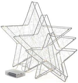 Dekoračné LED hviezdy, 3 ks, veľké