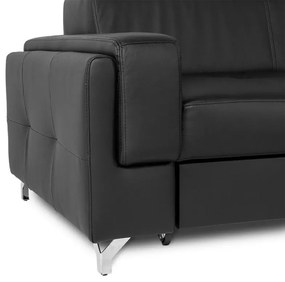 Kožená sedacia súprava FABIO, čierná, Ľavá