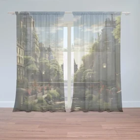 Sablio Záclony Paríž Eiffelova veža Art: 2ks 150x250cm