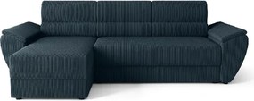 Rozkladacia obojstranná sedacia súprava do L TAVERO 251x140 cm, tmavomodrá