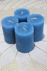 Modré adventné sviečky 8 x 6 cm 4-set
