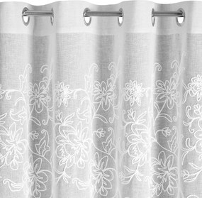 ZÁVES NA KRÚŽKOCH LILY 140X250 CM BIELA