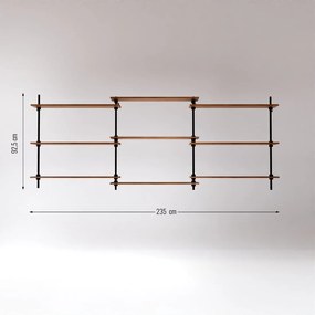Regál na stenu DECO s 9 policami 92,5x235x17,5 cm