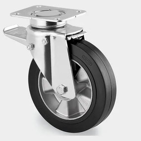 Transportné koleso TENTE s gumovým behúňom otočné s brzdou 200 mm