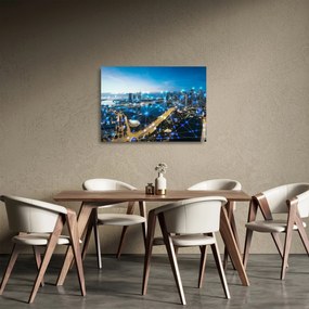 Sklenený obraz - Mestská sieť (70x50 cm)