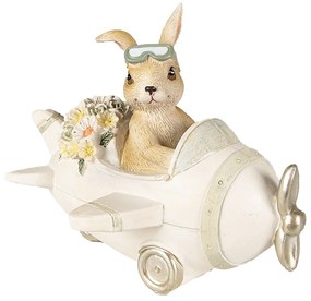Veľkonočné dekorácie králik v lietadle - 15*11*12 cm