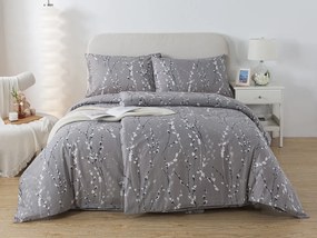 XPOSE® Bavlnené obliečky BAHNIATKA na dve postele - sivé