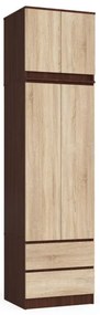 Skriňa s nadstavcom S 60 cm 2D 2SZ CLP wenge / sonoma