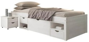 Inter Link Funkčná posteľ s 2 integrovanými nočnými stolíkmi (Till – biela, 90 x 200 cm)  (100180021)