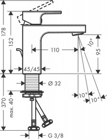 Hansgrohe Vernis Shape, umývadlová batéria s výpustom, CoolStart, EcoSmart, chrómová, 71594000