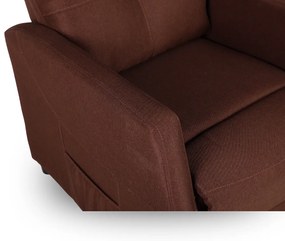 Relaxačné polohovateľné TV kreslo MODO — látka, hnedá, nosnosť 130 kg