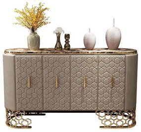 KOMODA KIRSTEN ZLATÉ NOHY + EKO-KOŽA + MRAMOR