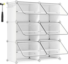 Úložné boxy na topánky biele ABO-E1033 WT (6 ks)