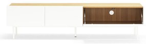 Biely/v prírodnej farbe TV stolík v dekore duba 180x45 cm Arista – Teulat