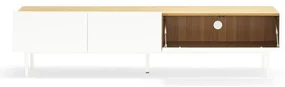 Biely/v prírodnej farbe TV stolík v dekore duba 180x45 cm Arista – Teulat