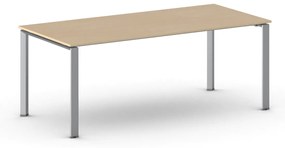 Rokovací stôl PRIMO INFINITY so sivostriebornou podnožou 2000 x 900 x 750 mm, buk