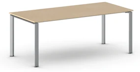 Rokovací stôl PRIMO INFINITY so sivostriebornou podnožou 2000 x 900 x 750 mm, buk