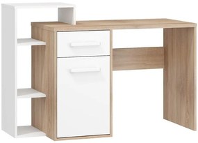 Písací stôl L Rio-03 sonoma svetlý/biely
