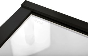 Sprchovací kút REA HUGO DOUBLE BLACK 100x80, čierny/transparent - bez vaničky