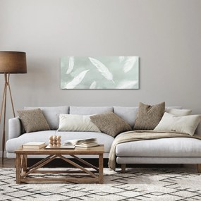 Obraz - Biele pierka (120x50 cm)