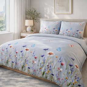 FLANELOVÉ OBLIEČKY FLANELOVE 140X200 CM, 1KS 70X80 CM KVETY