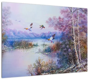 Obraz - Prichádza jeseň, olejomaľba (70x50 cm)