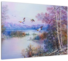 Obraz - Prichádza jeseň, olejomaľba (70x50 cm)