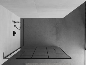 Mexen Kioto L, sprchová zástena Walk-In 80 x 200 cm, 8mm číre sklo čierny vzor, grafitový profil, 800-080-103-66-78