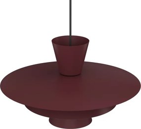 Závesný luster PLATO na lanku 1xE27/15W/230V bordová