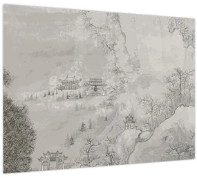 Obraz - Čínska krajina (70x50 cm)