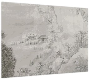 Obraz - Čínska krajina (70x50 cm)