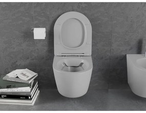 Mexen Lena WC misa Rimless s WC doskou slim, duroplast, svetlo-šedá matná, 30224061