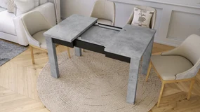 FONTE Beton Millenium / Čierny Mat - KLASICKÝ STÔL DO KUCHYNE/OBÝVACEJ IZBY 110x75 ROZKLADANÝ DO 155 cm!
