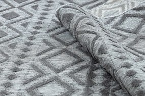 Koberec SOLE D3852 Boho, romby - ploské tkanie sivý