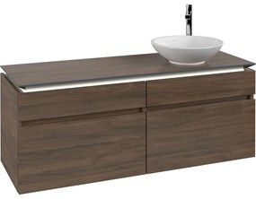 VILLEROY &amp; BOCH Legato závesná skrinka pod umývadlo na dosku (umývadlo vpravo), 4 zásuvky, s LED osvetlením, 1400 x 500 x 550 mm, Arizona Oak, B590L0VH