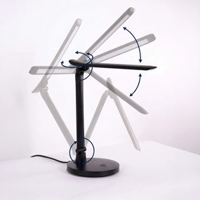 Toolight Toolight, JNH048-T, LED stolná lampa s 3 farbami svetla, 5 W, čierna, OSW-56240