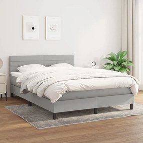 Boxspring posteľ s matracom bledosivý 140x190 cm látka 3140129