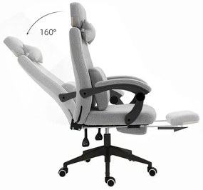 Kancelárska otočná stolička s opierkou hlavy - rôzne farby, svetlosivá