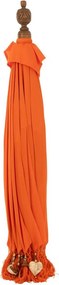 Oranžový slnečník so strapcami a drevenou tyčou Dayu Wood - ∅ 200*260 cm