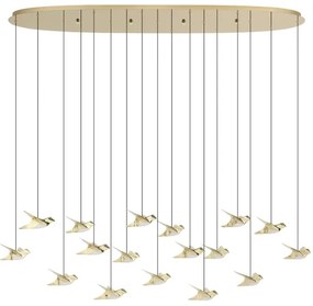 Eglo 390399 - LED Stmievateľný luster na lanku PARATEBUENO 17xLED/3W/230V zlatá