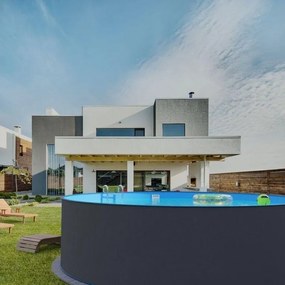 Bazén Planet Pool oceľový 4,5 x 1,2 m Antrazit/Blue + skimmer