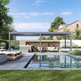 Luxusná ELEKTRICKÁ bioklimatická pergola PRESTIGE 8x4 m, hliník - voľne stojaca
