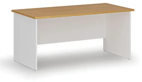 Kancelársky písací stôl rovný PRIMO WHITE, 1600 x 800 mm, biela/buk