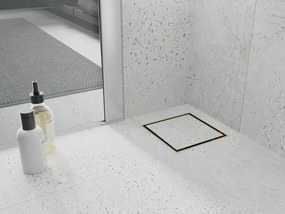 Mexen Flat nerezová podlahová vpusť 12x12 cm, zlatá, 1510012