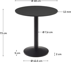 Kovový okrúhly záhradný jedálenský stôl 68x68 cm Esilda – Kave Home