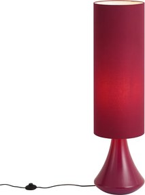 Retro stojaca lampa fialová s látkovým tienidlom - Mina