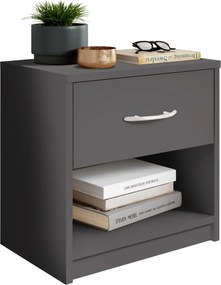 Nočný stolík s 1 zásuvkou Pepe, šedý grafit